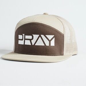 Brown and Tan Mesh Snapback Hat